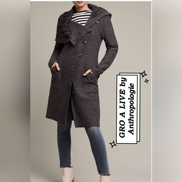 Anthropologie GRO A LIVE Wool Jacket Cardigan Sweater M - Picture 2 of 13
